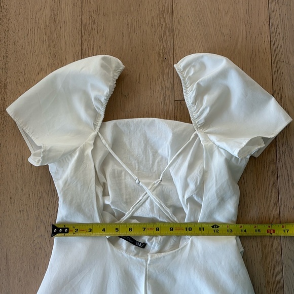 Zara Puff Sleeve White Mini Dress - Picture 12 of 15